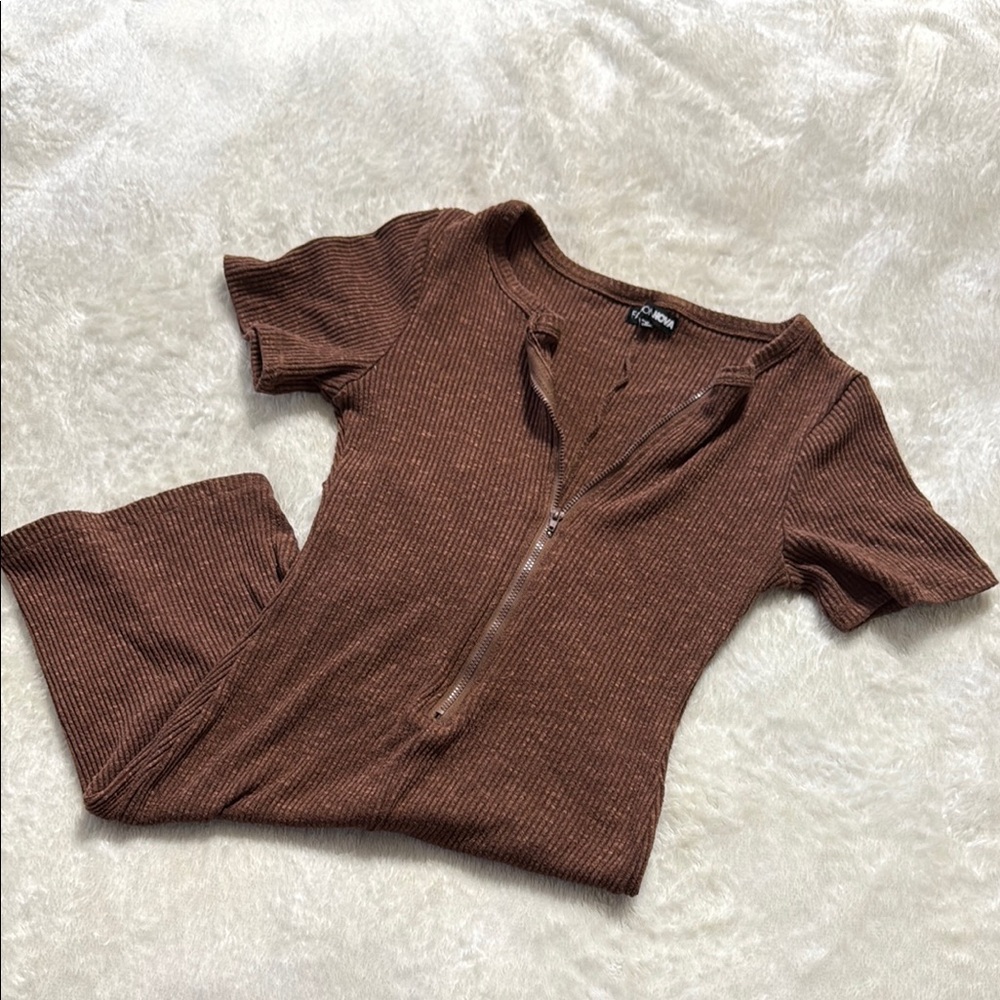 Uptown Downtown Biker Short Romper- Brown 🤎